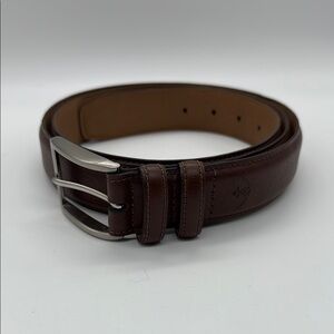 Dockers Men's Leather Belt Size 2X Brown with Silver Tone Buckle (46-48)